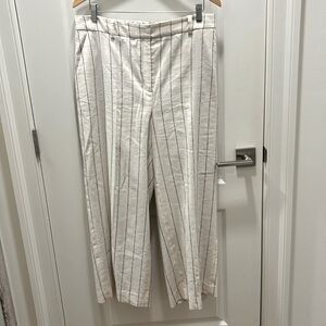 The Fold London US SZ 10 cream with black pinstripe pants loose fit